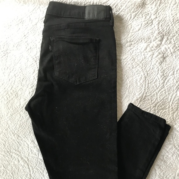 NEW Black high-rise supper skinny jeans. LEVIS  32W - Picture 1 of 5